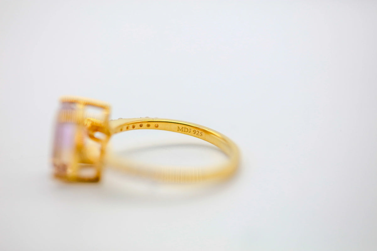 Ametrine Diamond Ring in Gold Vermeil – view 5