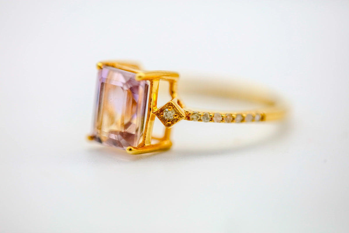 Ametrine Diamond Ring in Gold Vermeil – view 6