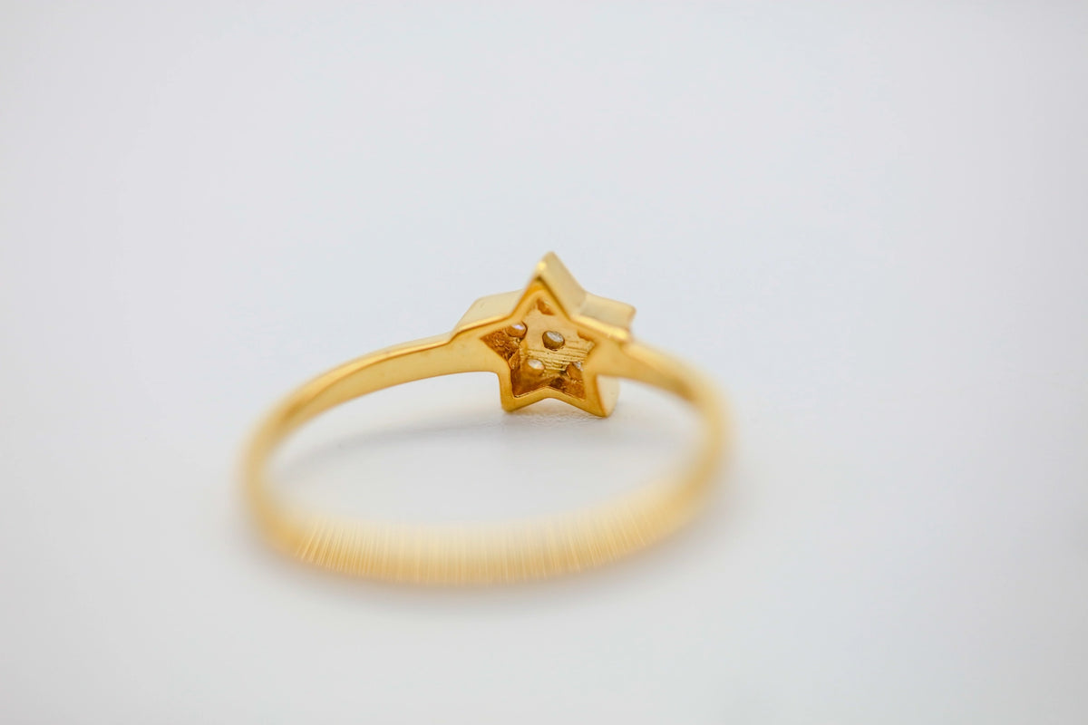 Natural Diamond Star Ring in Gold Vermeil – view 4