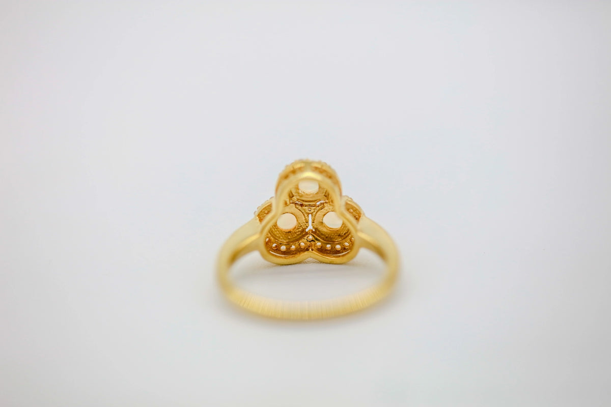 Opal Diamond Cluster Ring in Gold Vermeil – view 5