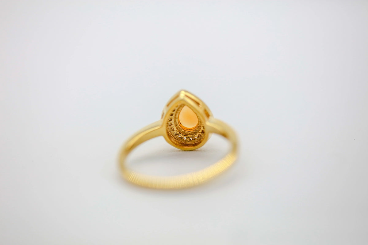 Opal Diamond Halo Ring in Gold Vermeil – view 3