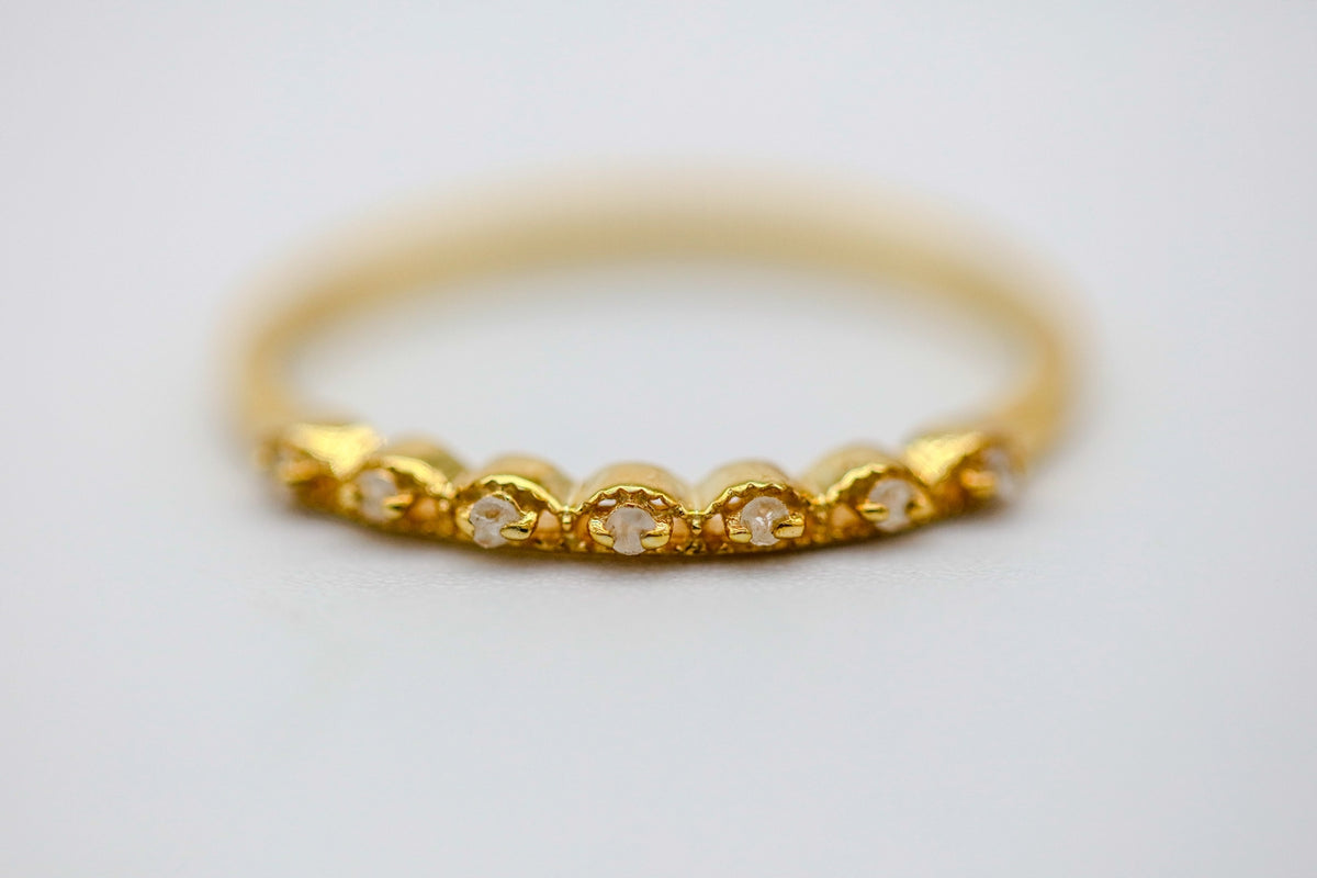 Natural Diamond Marquise Station Band in Gold Vermeil – view 8