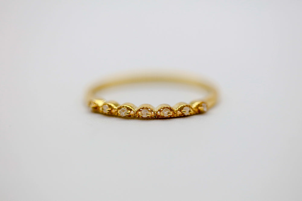 Natural Diamond Marquise Station Band in Gold Vermeil by Made Design Jewelry