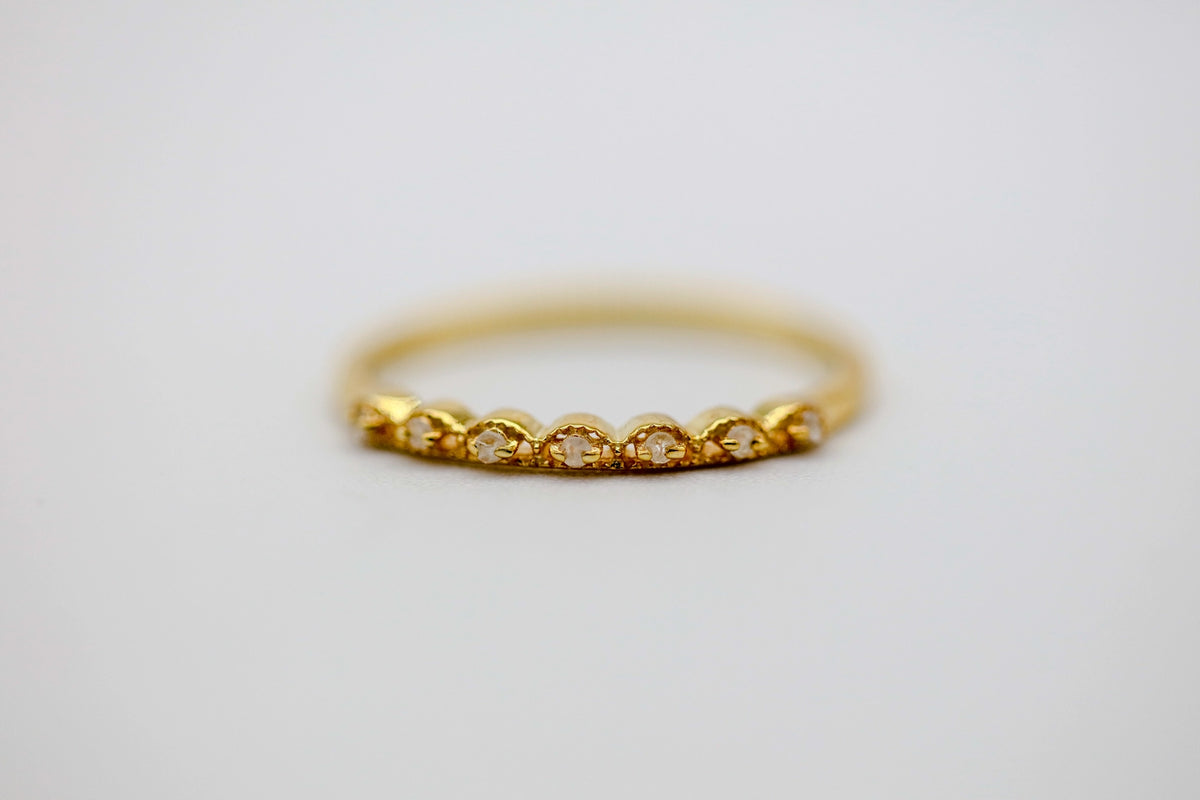 Natural Diamond Marquise Station Band in Gold Vermeil by Made Design Jewelry