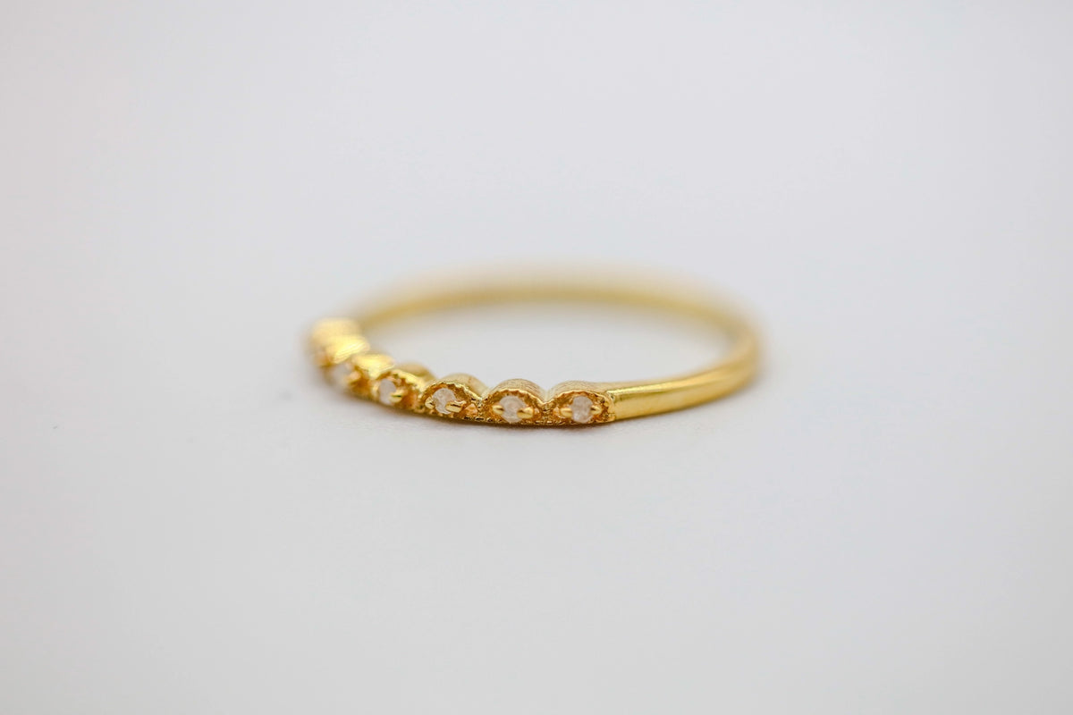 Natural Diamond Marquise Station Band in Gold Vermeil – view 3