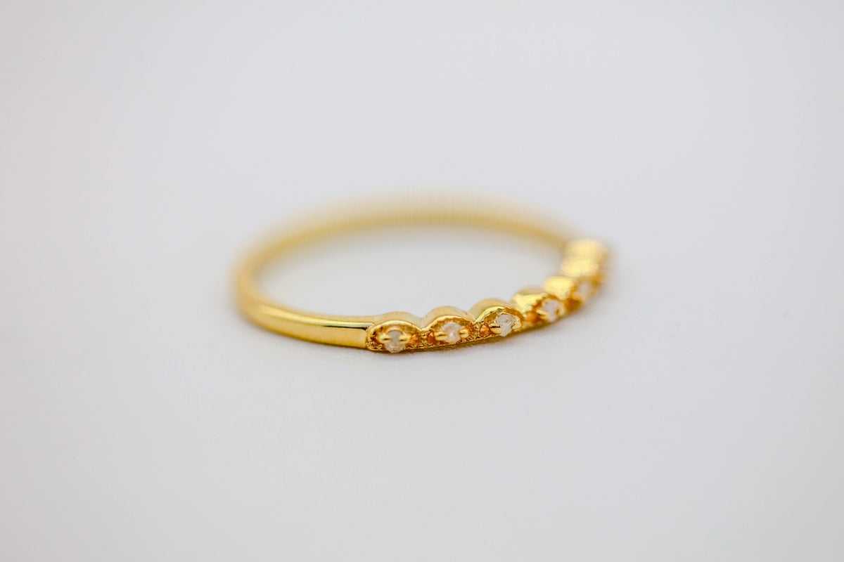 Natural Diamond Marquise Station Band in Gold Vermeil – view 7