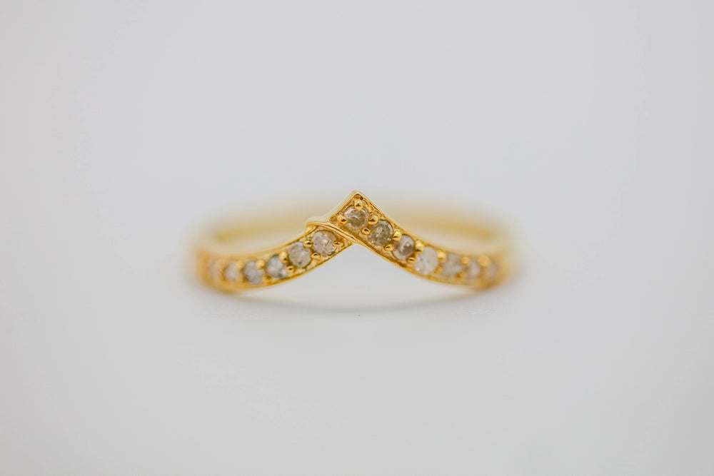 Natural Diamond Chevron Ring in Gold Vermeil by Made Design Jewelry
