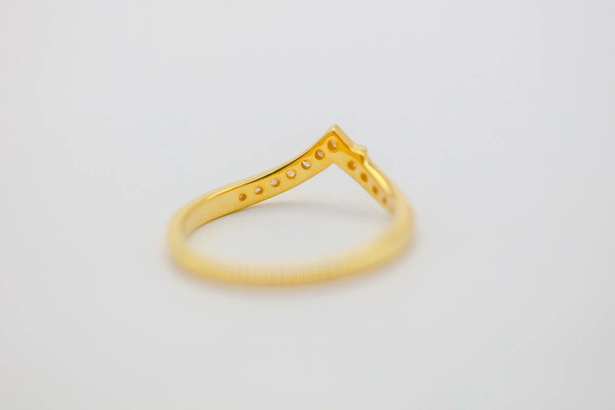Natural Diamond Chevron Ring in Gold Vermeil – view 4