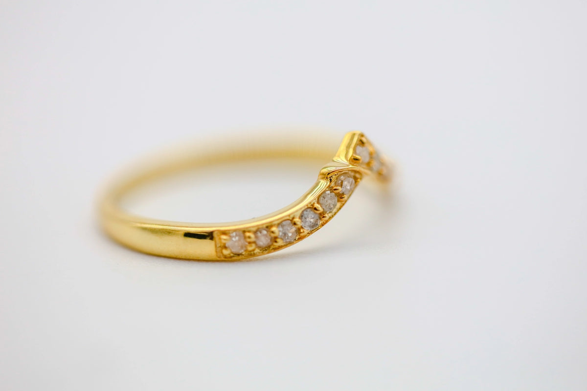 Natural Diamond Chevron Ring in Gold Vermeil – view 5