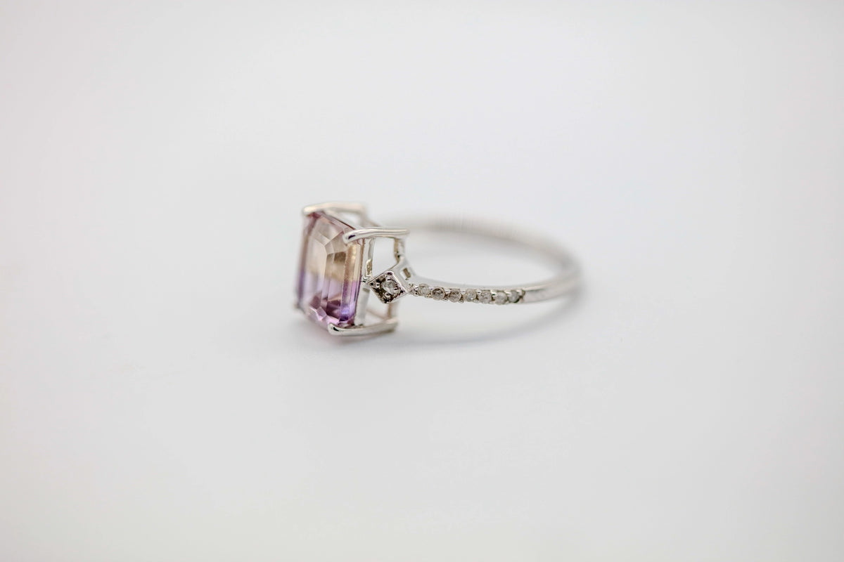 Ametrine Diamond Ring in Sterling Silver – view 4