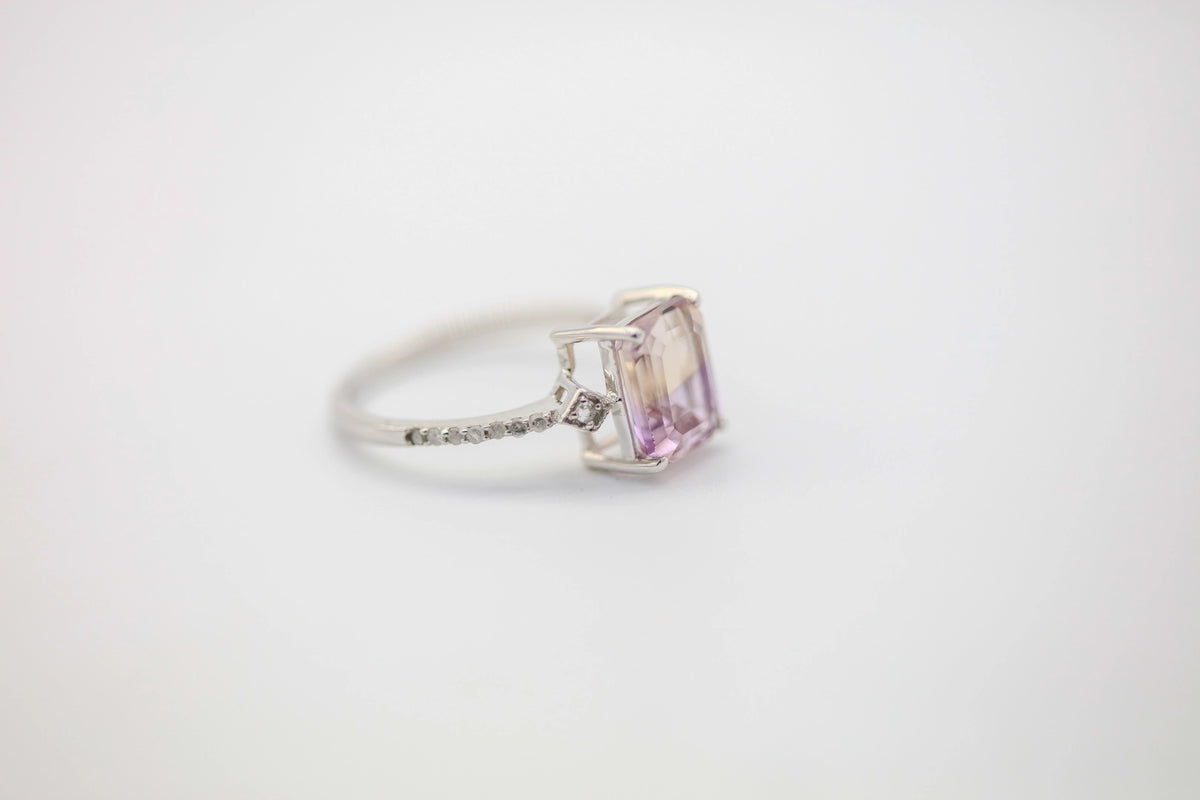 Ametrine Diamond Ring in Sterling Silver – view 5