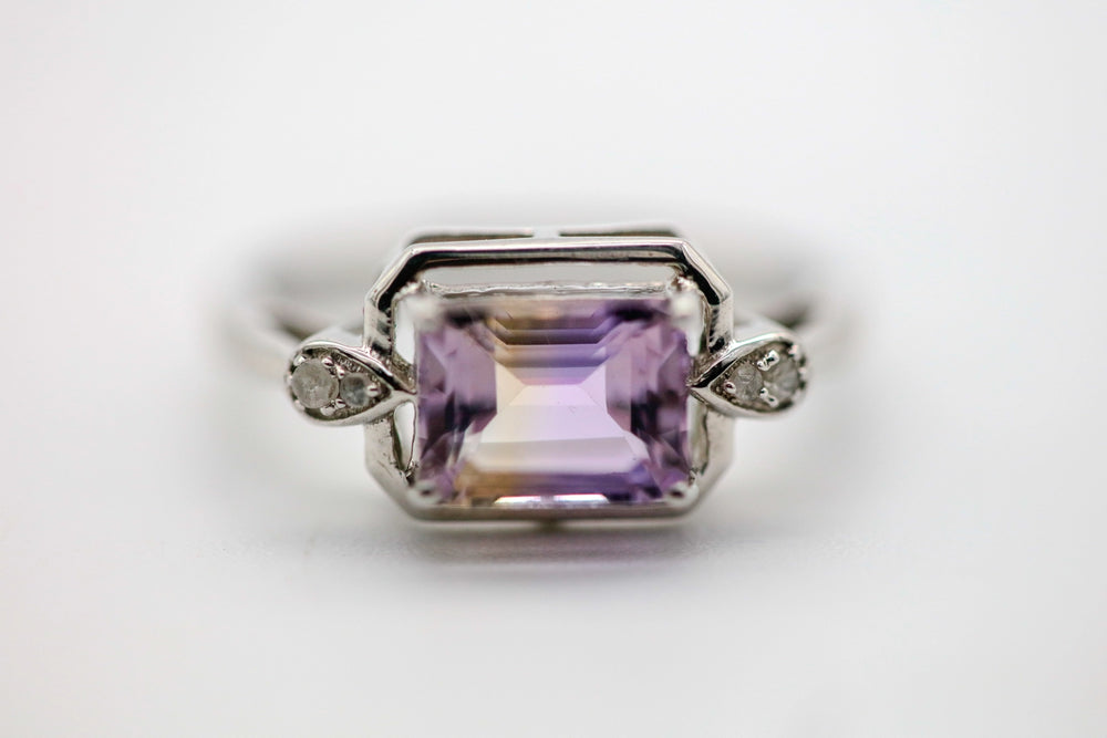 Ametrine Diamond Ring in Sterling Silver by Made Design Jewelry