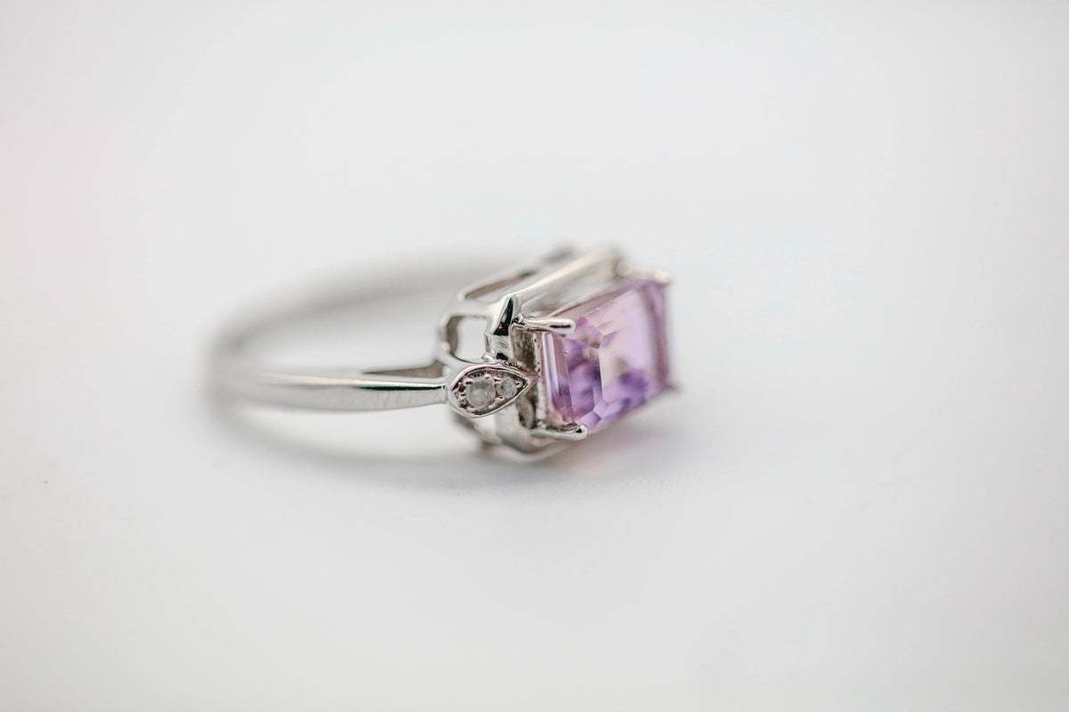 Ametrine Diamond Ring in Sterling Silver – view 8