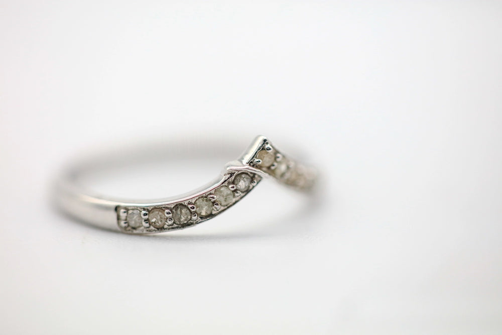 Natural Diamond Chevron Ring in Sterling Silver by Made Design Jewelry