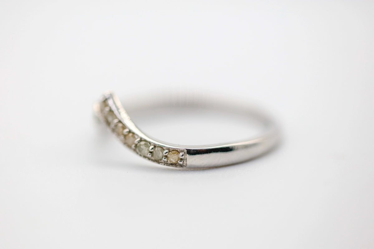 Natural Diamond Chevron Ring in Sterling Silver – view 3