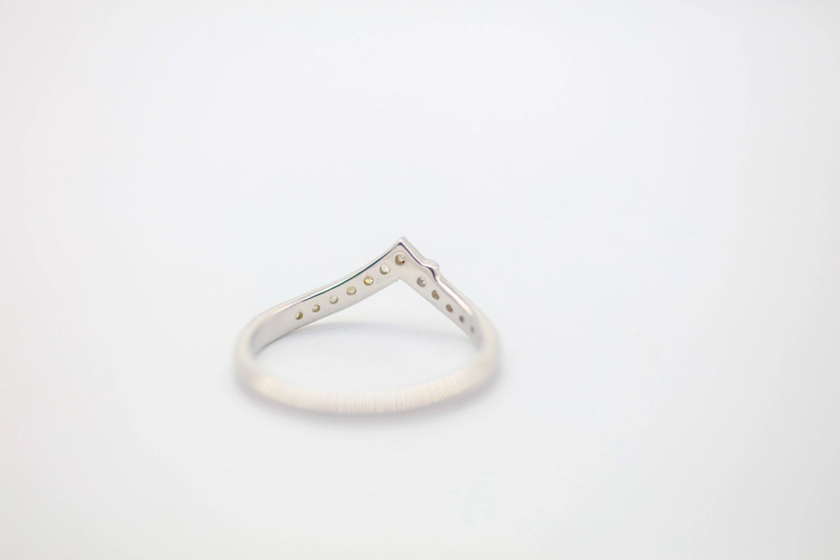 Natural Diamond Chevron Ring in Sterling Silver – view 5