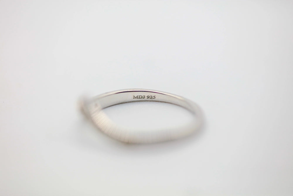 Natural Diamond Chevron Ring in Sterling Silver – view 2