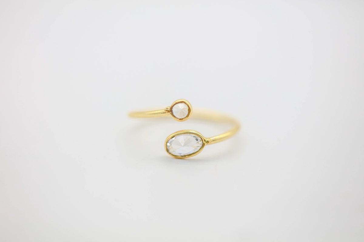 Natural Diamond Slice Duo Infinity Ring in Gold Vermeil – view 5