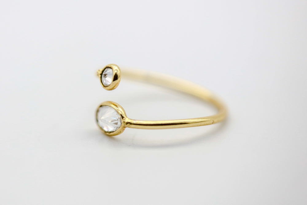 Natural Diamond Slice Duo Infinity Ring in Gold Vermeil by Made Design Jewelry
