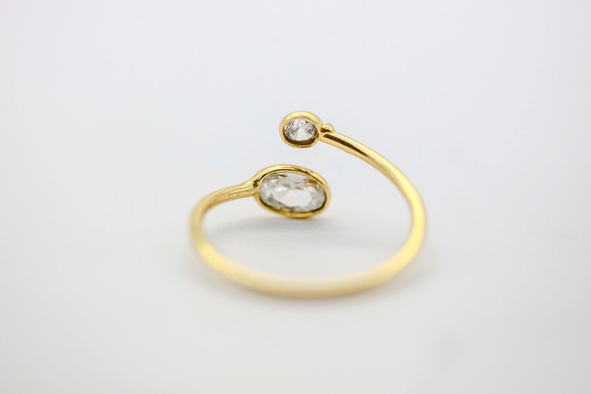Natural Diamond Slice Duo Infinity Ring in Gold Vermeil – view 4