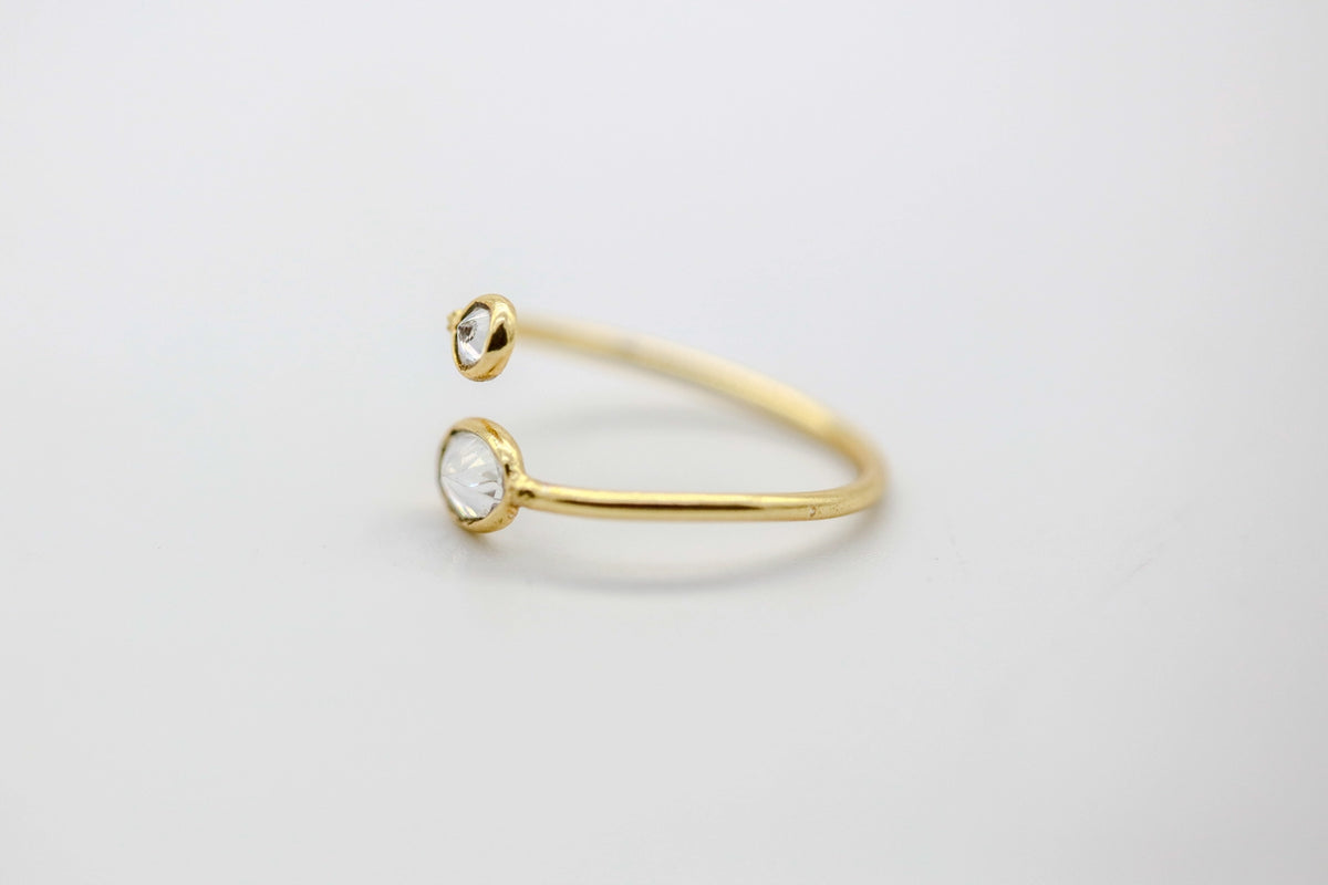 Natural Diamond Slice Duo Infinity Ring in Gold Vermeil – view 2