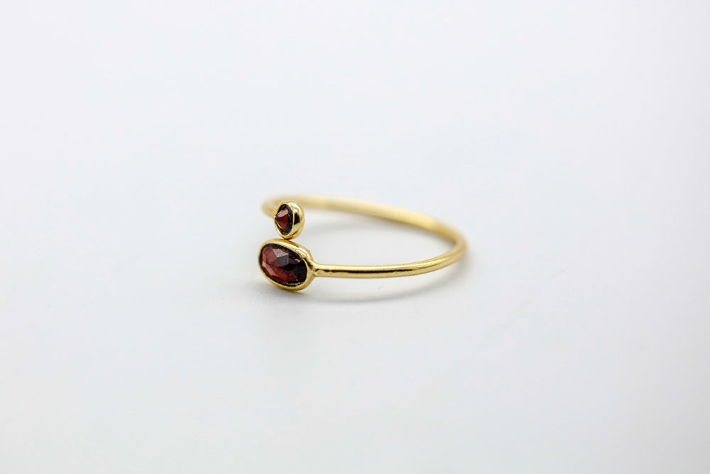 Pink Tourmaline & Natural Diamond Slice Infinity Ring in Gold Vermeil by Made Design Jewelry