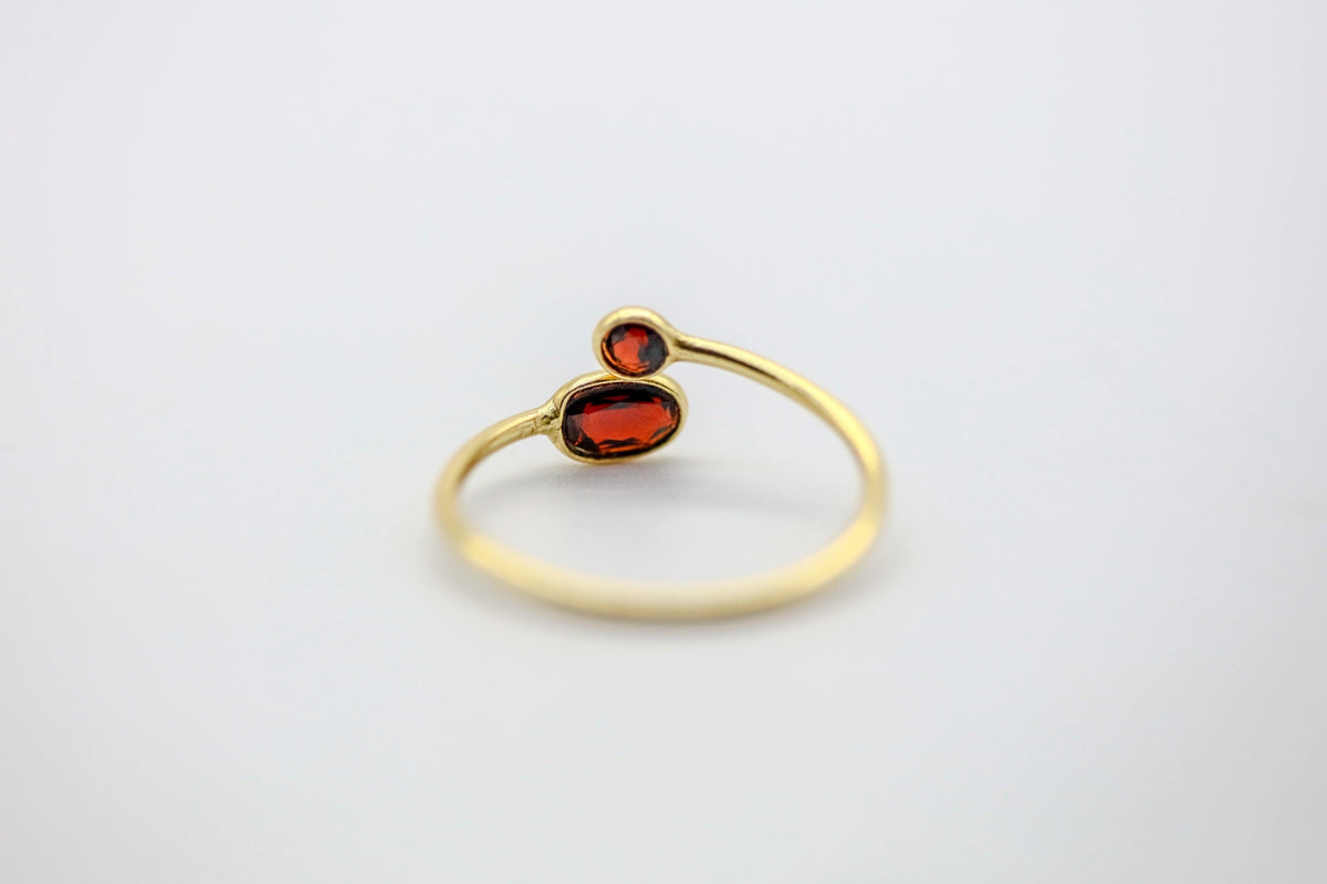 Pink Tourmaline & Natural Diamond Slice Infinity Ring in Gold Vermeil – view 5