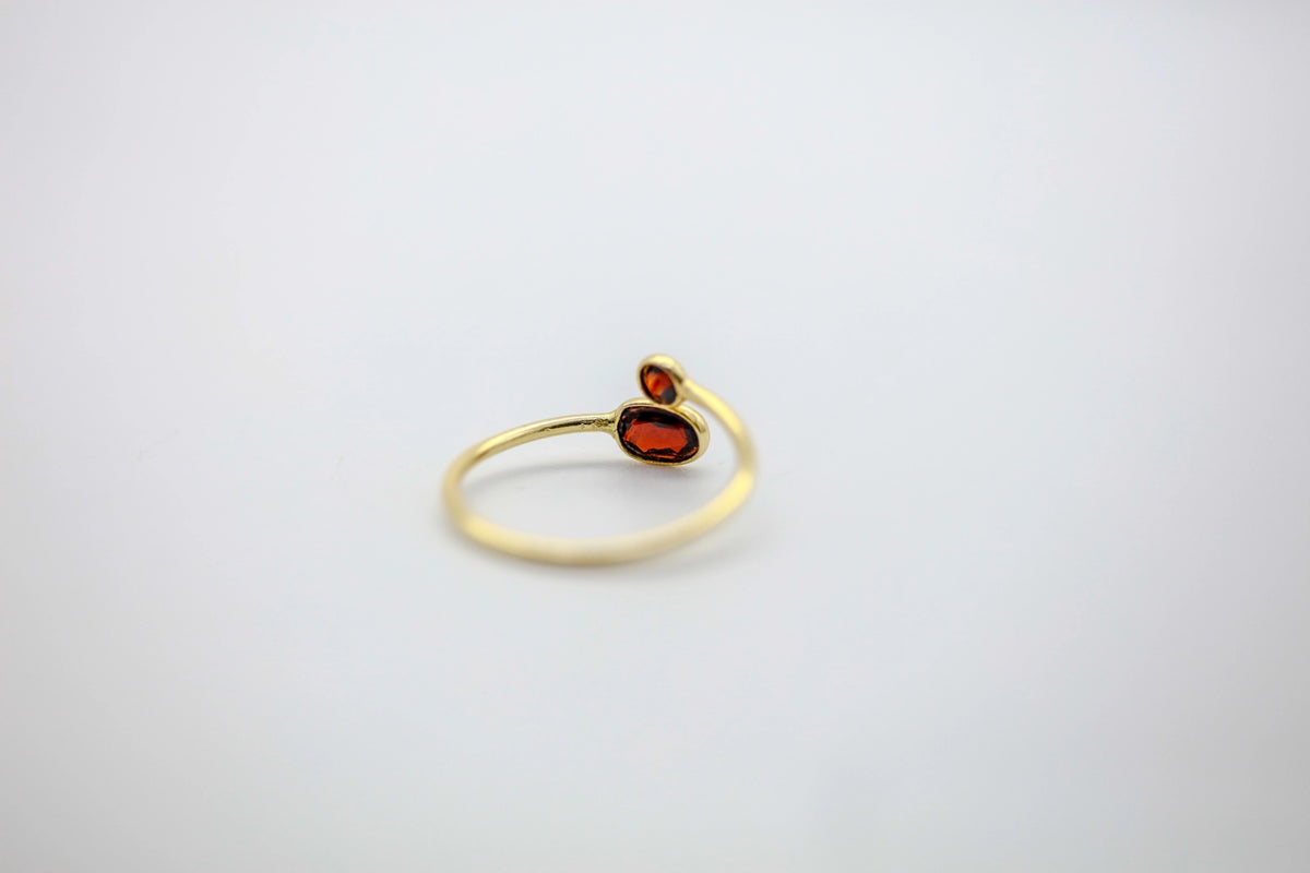 Pink Tourmaline & Natural Diamond Slice Infinity Ring in Gold Vermeil – view 6
