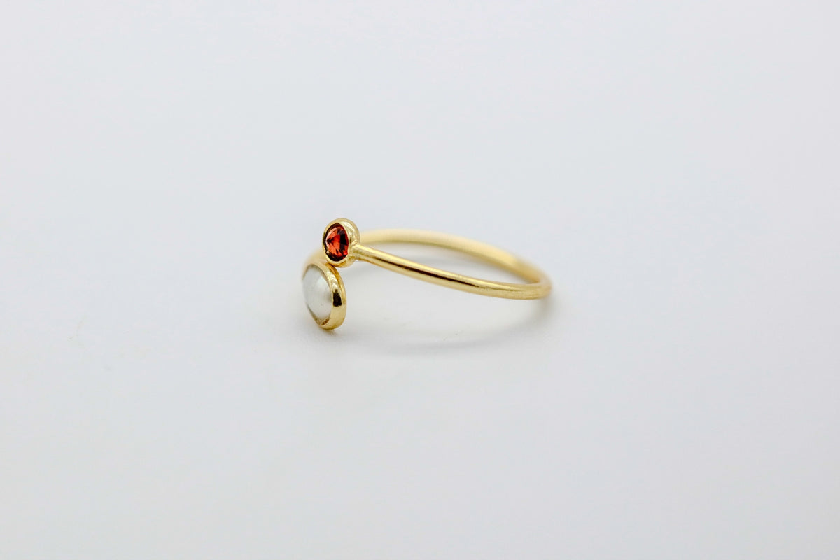 Garnet & Opal Infinity Ring – view 3