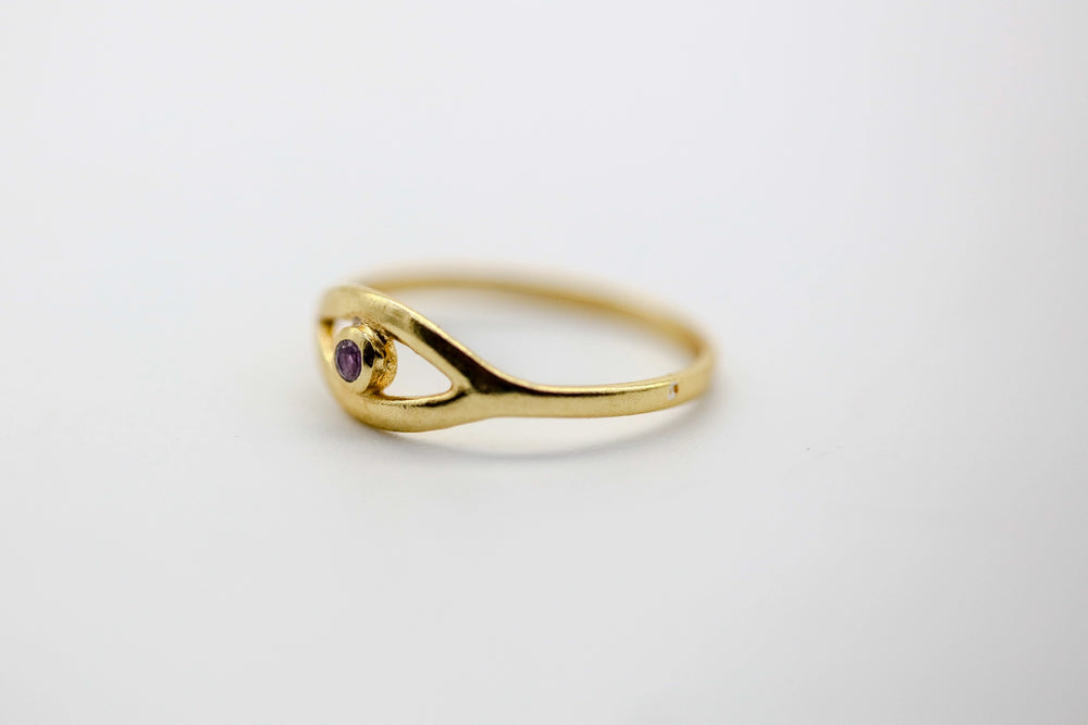 Amethyst Evil Eye Ring – view 2