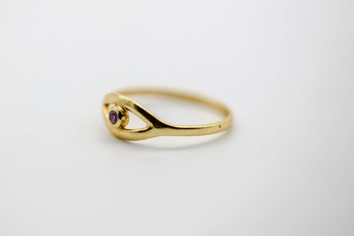 Amethyst Evil Eye Ring – view 2