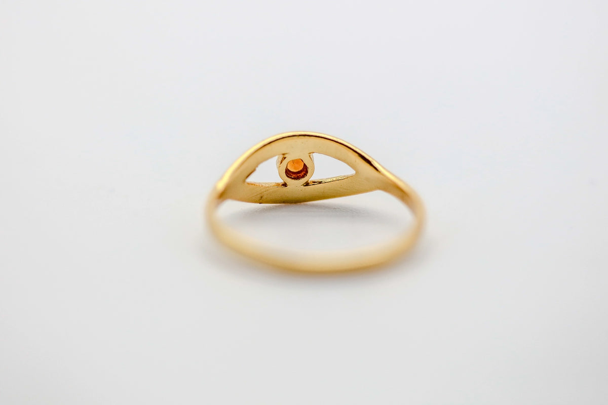 Orange Sapphire Evil Eye Ring – view 5