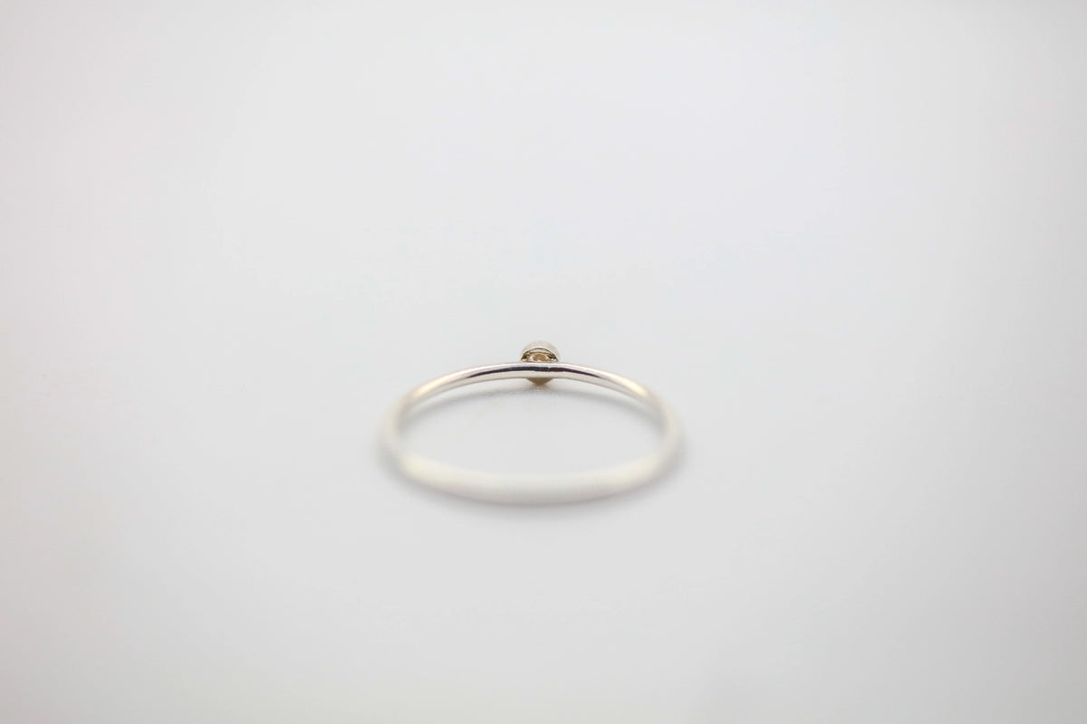 Natural Diamond Solitaire Stacking Ring in Sterling Silver – view 5