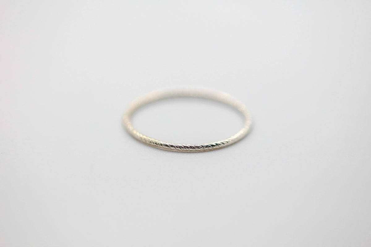 Natural Diamond Solitaire Stacking Ring in Sterling Silver – view 7