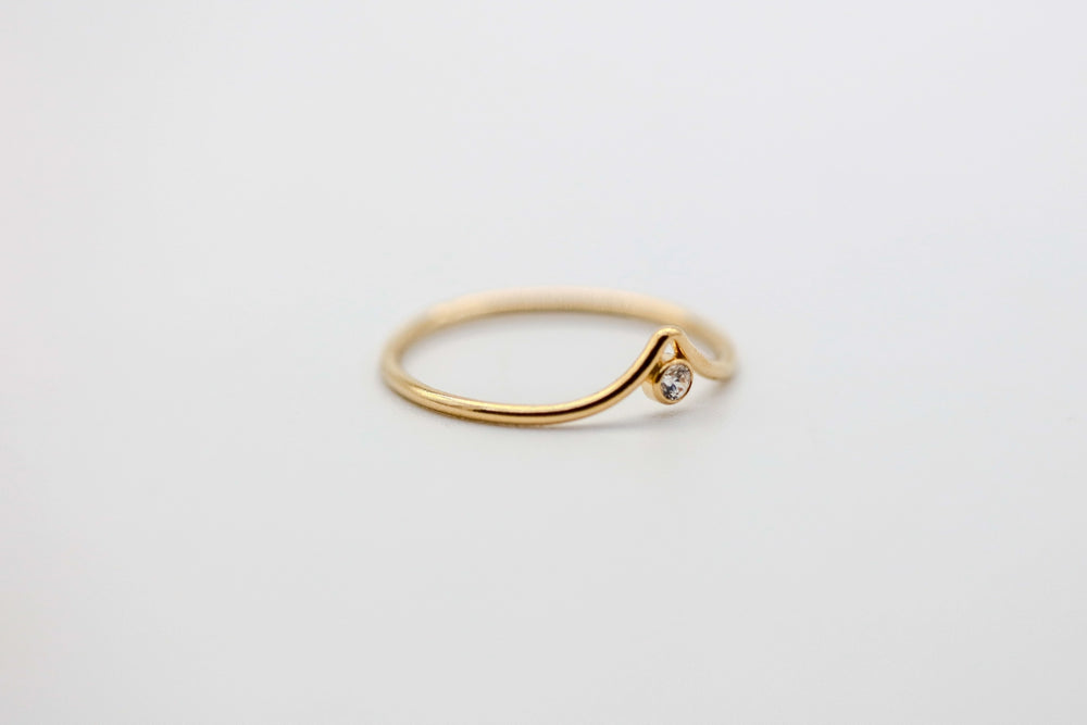 Natural Diamond V Ring in 14K Gold-Filled – view 2