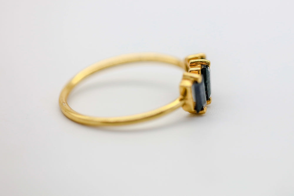 Blue Sapphire Three-Stone Ring – view 2