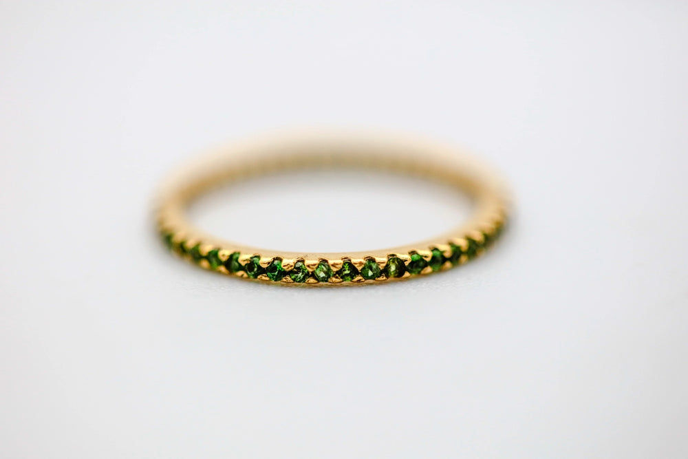 Tsavorite Eternity Band by Made Design Jewelry