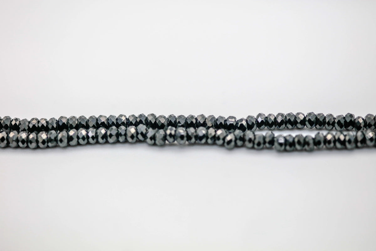 Black Diamond Beaded Necklace in 14K Gold – view 6