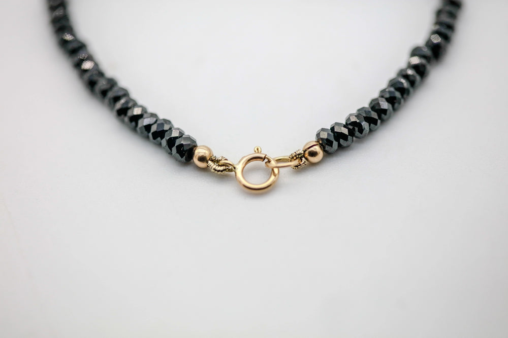 Black Diamond Beaded Bracelet in 14K Gold by Made Design Jewelry