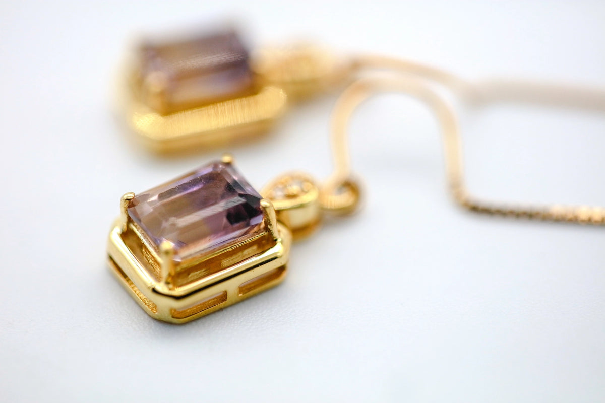 Ametrine Double-Frame Threader Earrings in Gold Vermeil – view 5