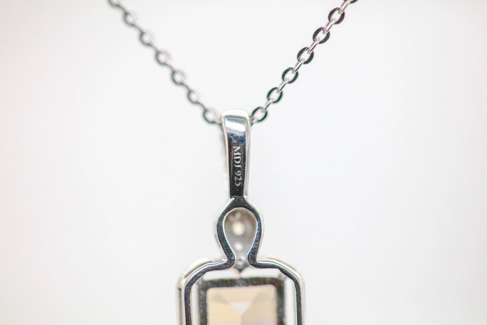 Ametrine Diamond Halo Pendant in Sterling Silver – view 2