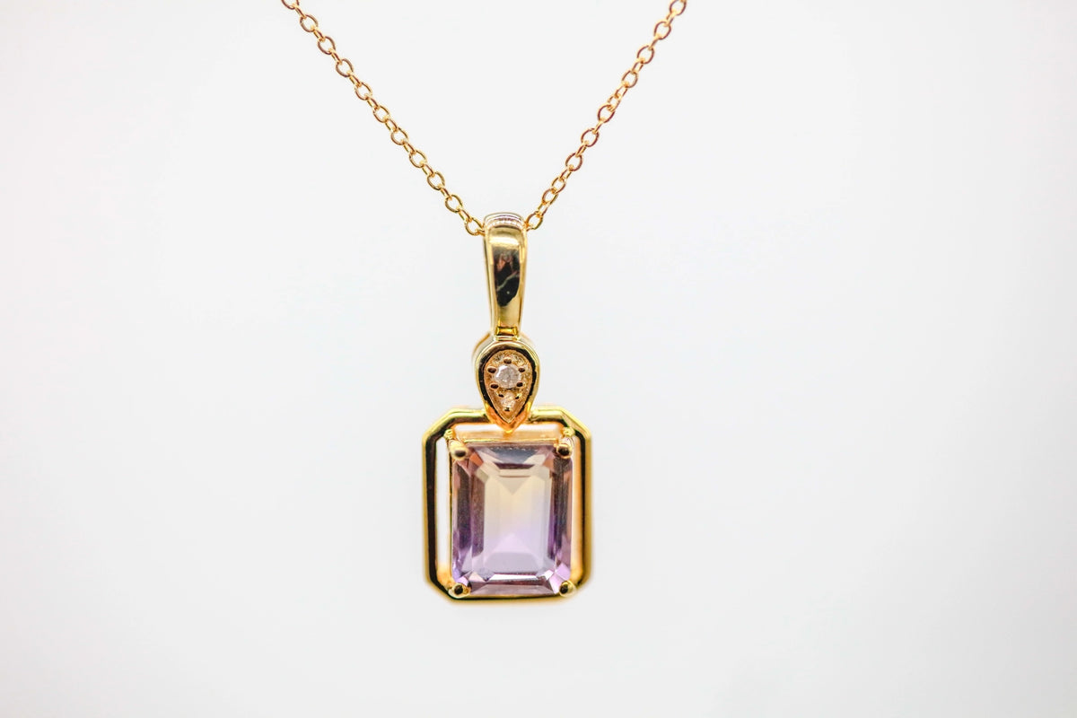 Ametrine Frame Pendant in Gold Vermeil by Made Design Jewelry