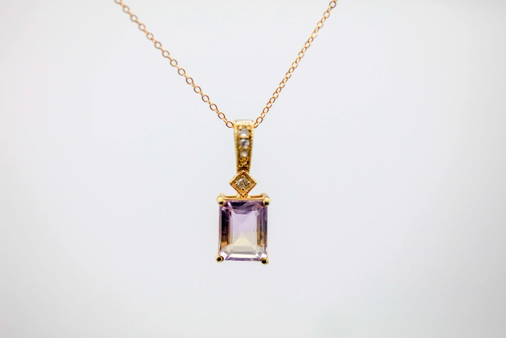 Ametrine Diamond Pendant in Gold Vermeil by Made Design Jewelry
