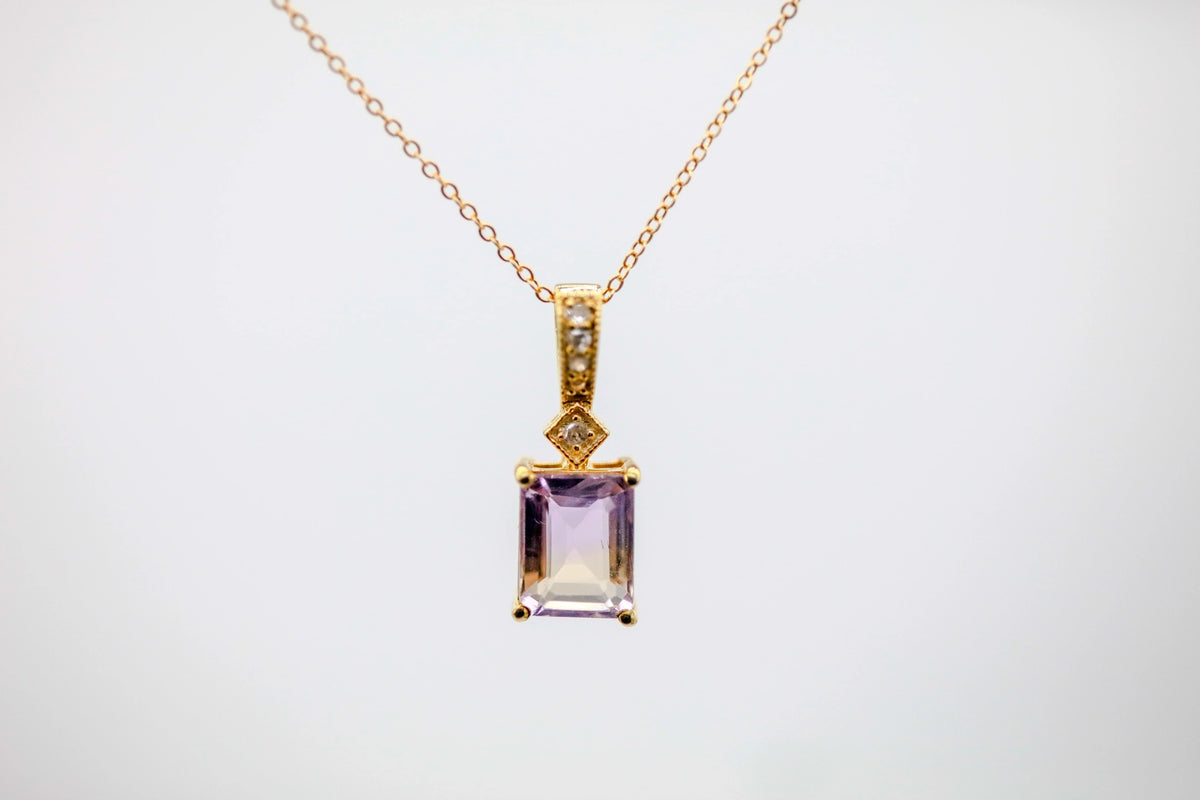 Ametrine Diamond Pendant in Gold Vermeil by Made Design Jewelry