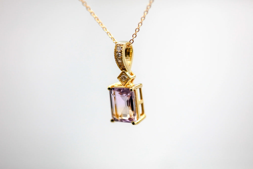 Ametrine Diamond Pendant in Gold Vermeil – view 2
