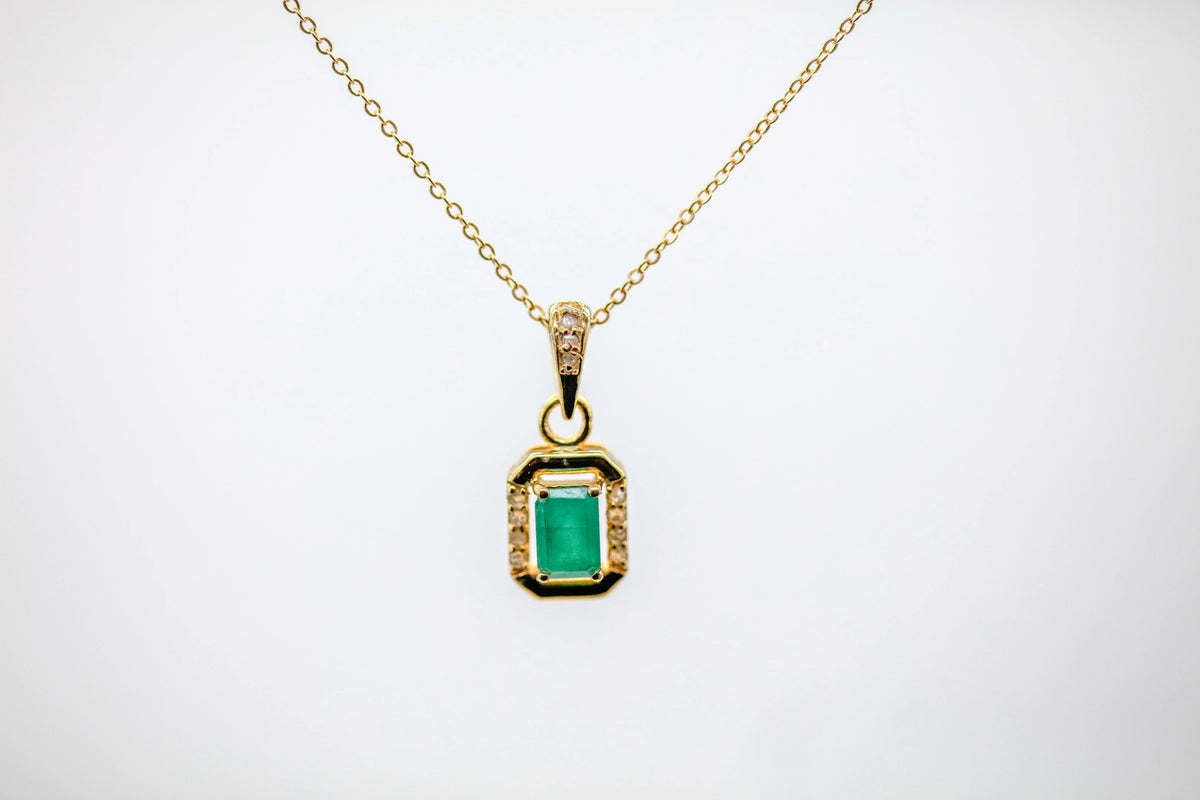 Colombian Emerald Pendant in Gold Vermeil – view 2