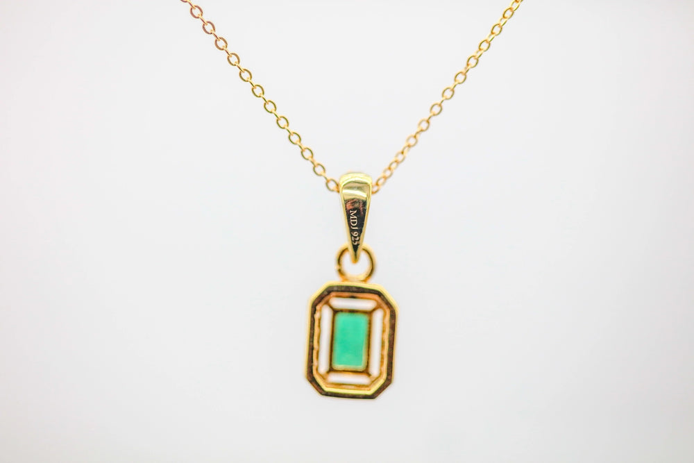 Colombian Emerald Pendant in Gold Vermeil by Made Design Jewelry
