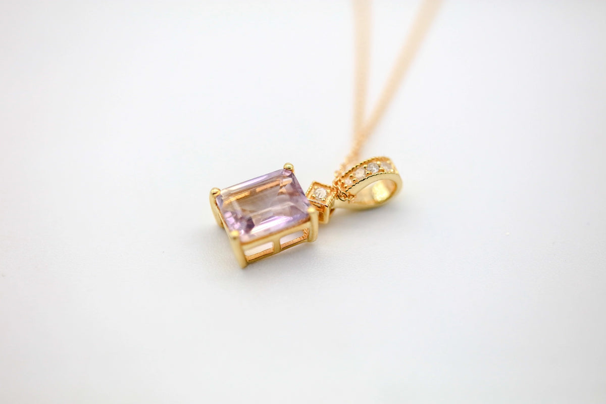 Ametrine Diamond Pendant in Gold Vermeil – view 5