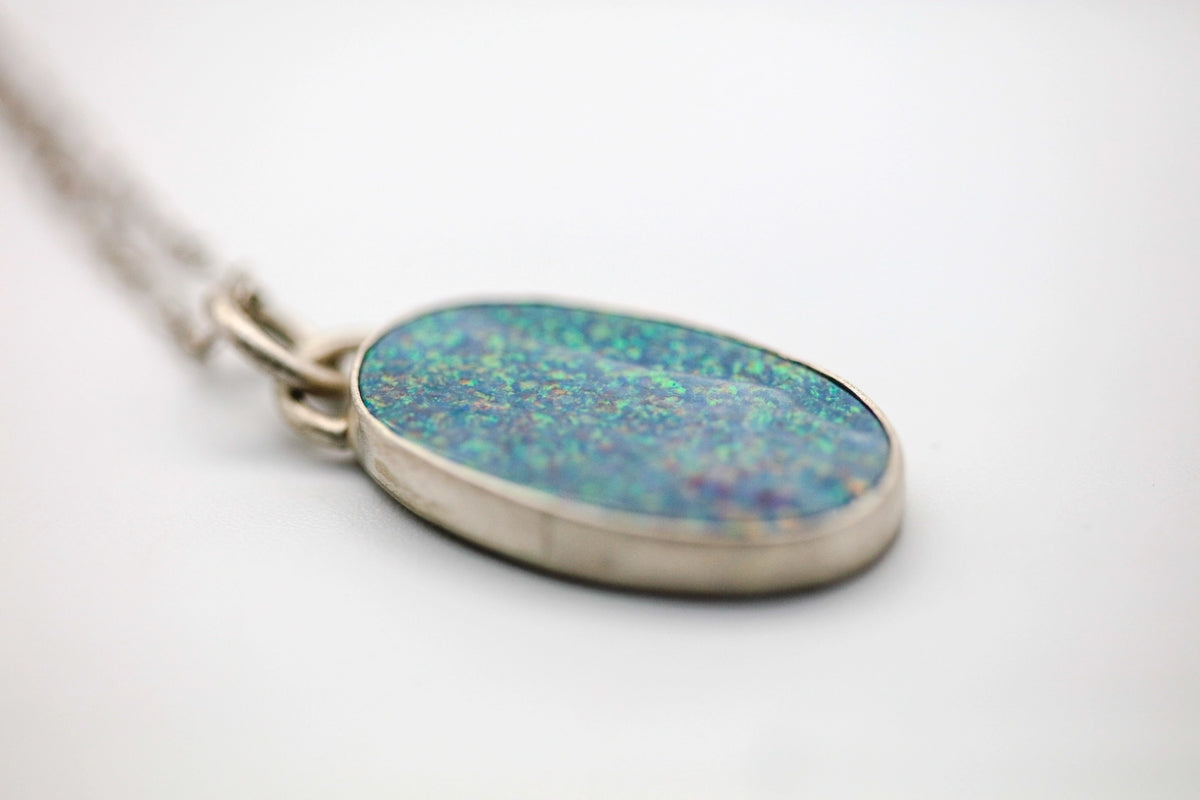 Small Australian Opal Oval One of One Pendant – view 5