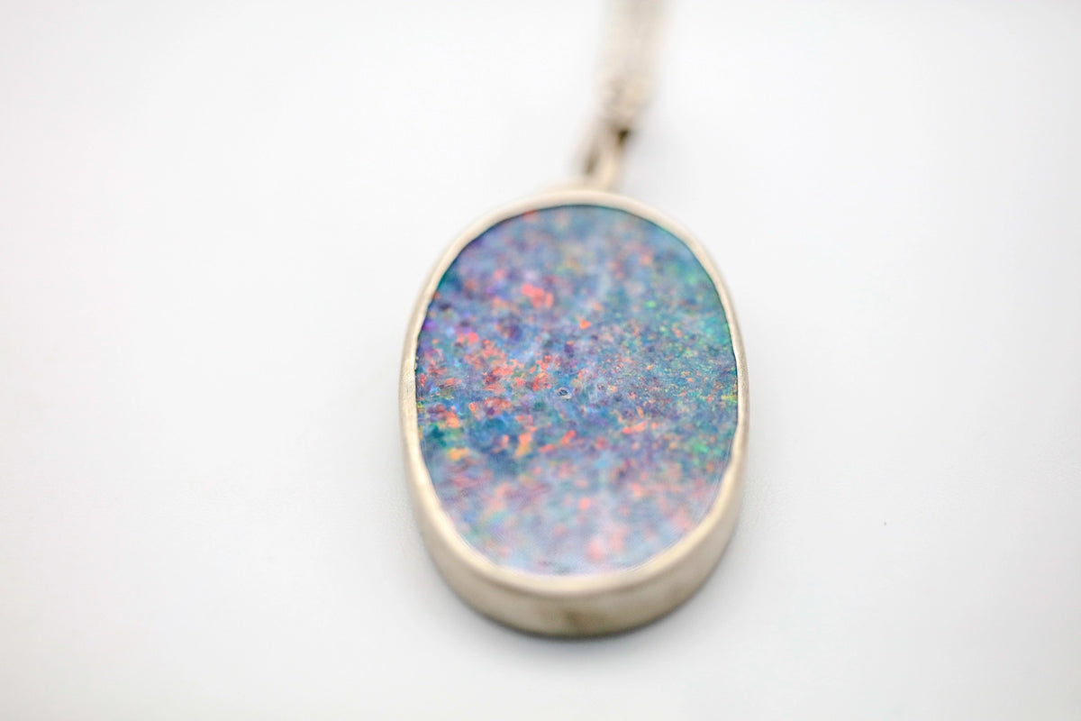 Large Australian Opal Oval One of One Pendant – view 2